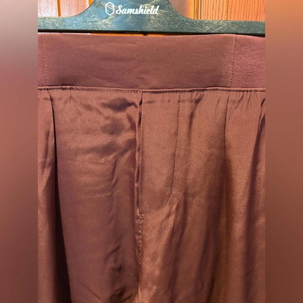 ATM Silk Charmeuse Frayed Trim Joggers - NEW! - Picture 9 of 17